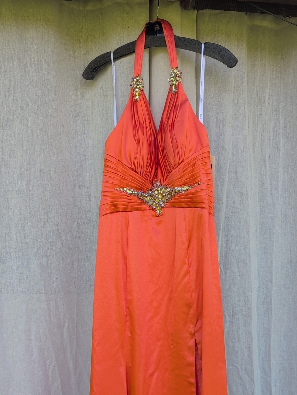 Tony Bowl 2351132 - Size 12 - Orange Long Evening Gown With Sparkle - NWT